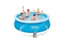 57268 Bestway Бассейн с надувным бортом 244х66 см, 2300 л, с фильтр-насос 1249л/ч.