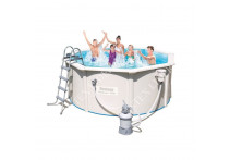 56566 Bestway Бассейн каркасный Hydrium, 300х120см, песочный фильтр-насос, лестница, подстилка
