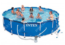 28232 Каркасный бассейн круглый Intex, 457х91см, фильтр-насос картр 3785 л/ч