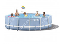 26726 Каркасный бассейн круглый INTEX Prism Frame Pool 457х122+фильтр-насос картр. 3785 л/ч