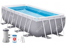 Прямоугольный каркасный бассейн Intex 400х200х122см +фильтр-насос 2,0 м3/ч, лестница