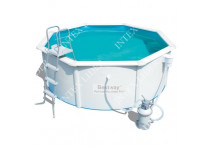 56574 Каркасный бассейн круглый со стальными стенками BestWay Hydrium Pools 360х120см, 10,990м3, фильтр-насос песчанный, 2006 л/ч
