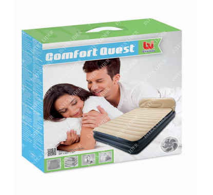 67483 Надувная кровать Soft-Back Elevated Airbed(Queen) Bestway 226х152х74 см со встроенным насосом